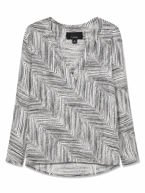 Lumiere Tops - Sheer Zebra Blouse